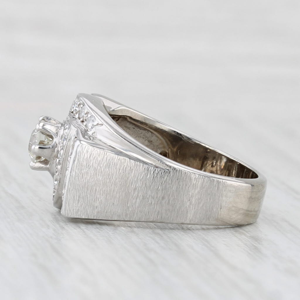 0.15ctw Diamond Ring 10k White Gold Size 6.75 Bypass Halo