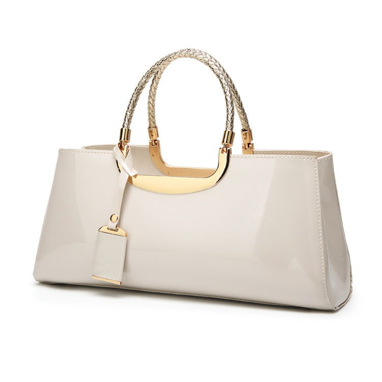 Glossy Patent Leather Fashion Bridal Tote Bag