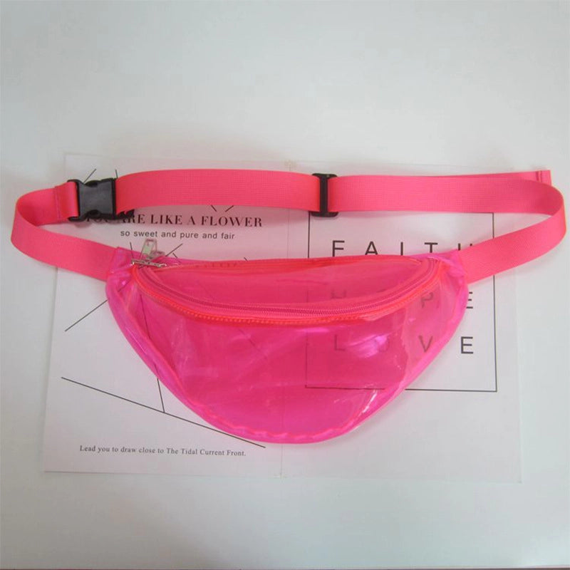 Ladies Waist Bag Running Outdoor Sports PU Colorful Laser New Shoulder Slung Chest Bag Men