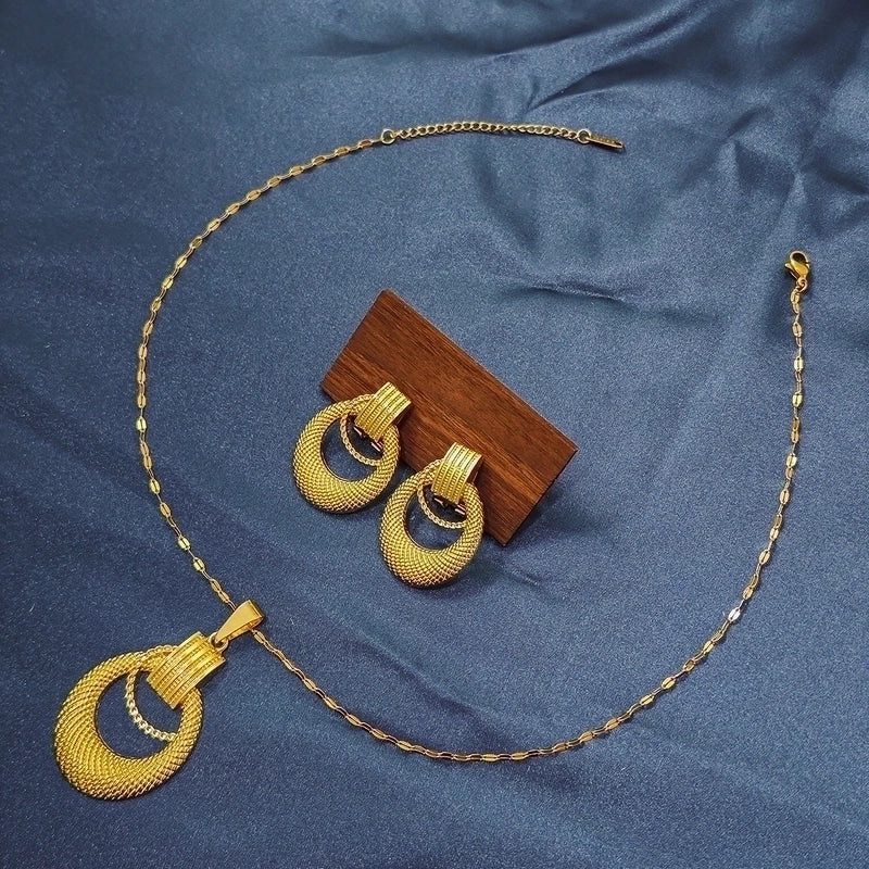 Elegant Classical Geometric 304 Stainless Steel Plating Jewelry Set