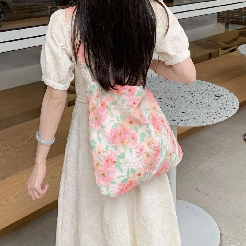 Women's Medium Plush Color Block Streetwear Square Open Shoulder Bag