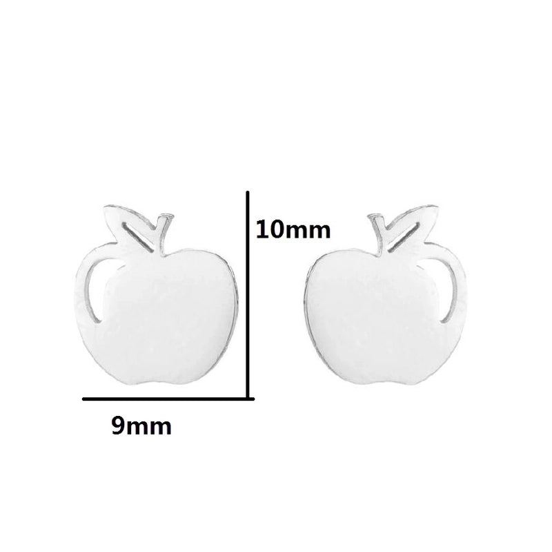 Minimalist Heart Shape Flower Stainless Steel Ear Studs 1 Pair