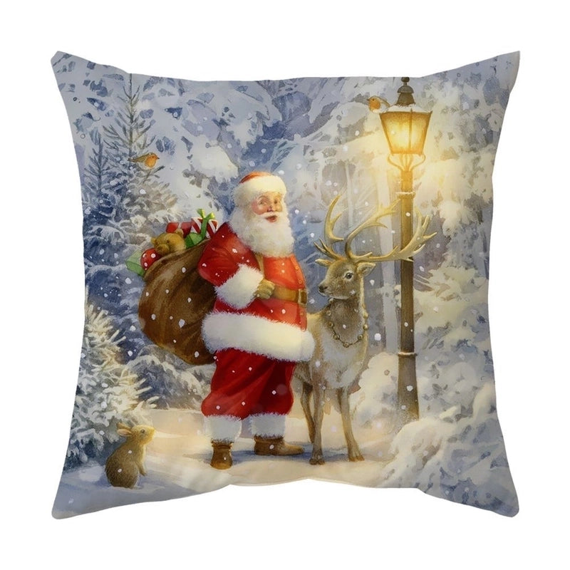 Cute Snowman Short Plush Pillow Cases