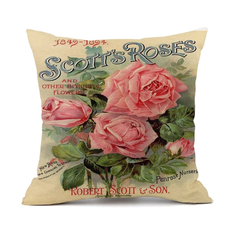 Pastoral Sunflower Linen Pillow Cases