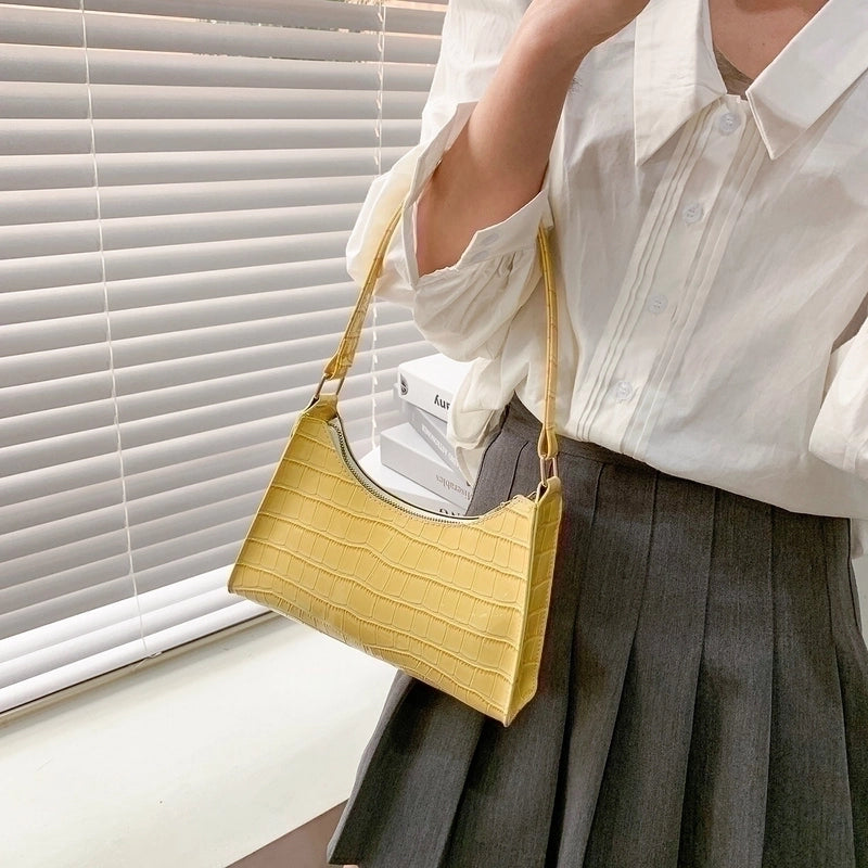 Women's Medium Summer Pu Leather Classic Style Underarm Bag