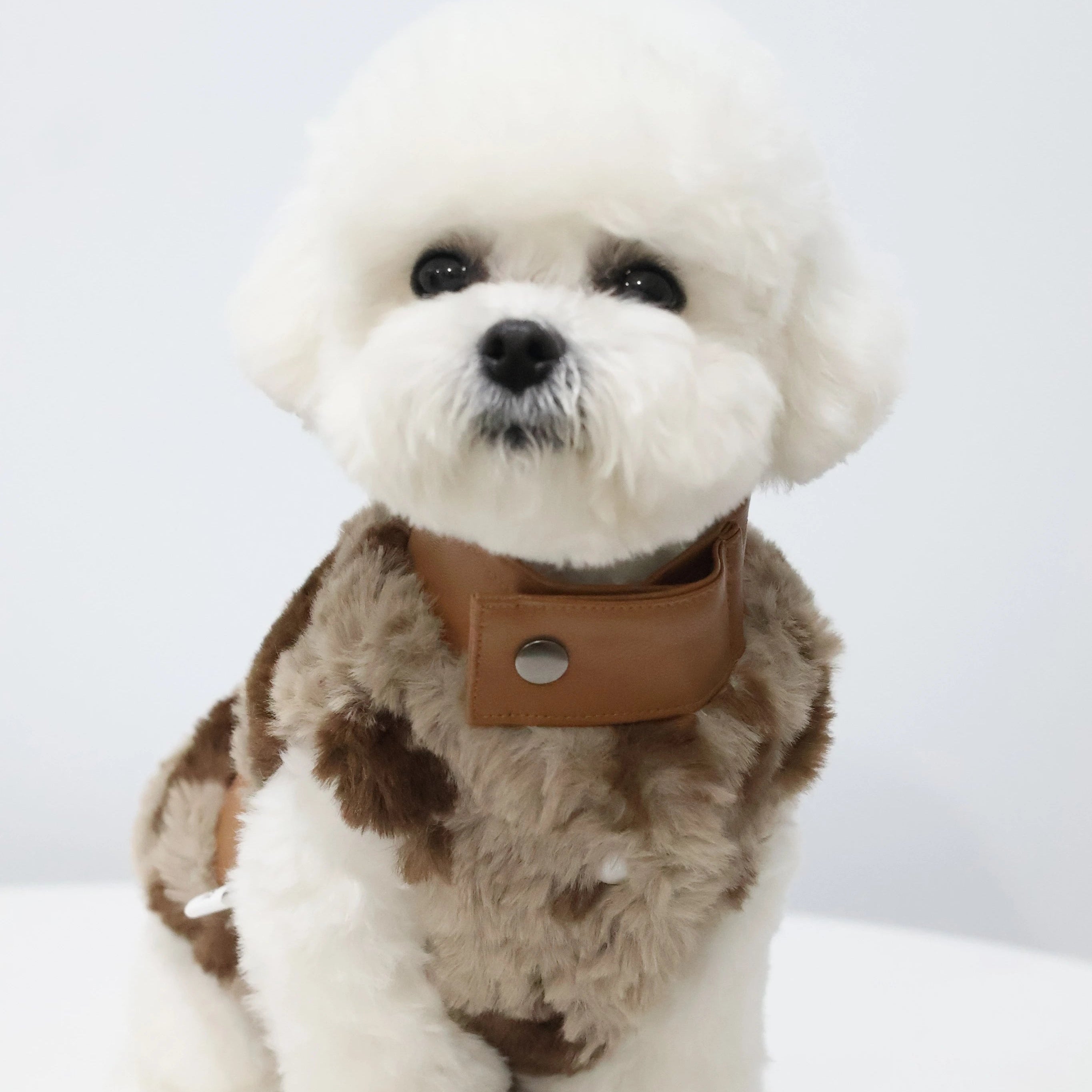 Faux Fur Leather Fleece Warm Dog Jacket Vest