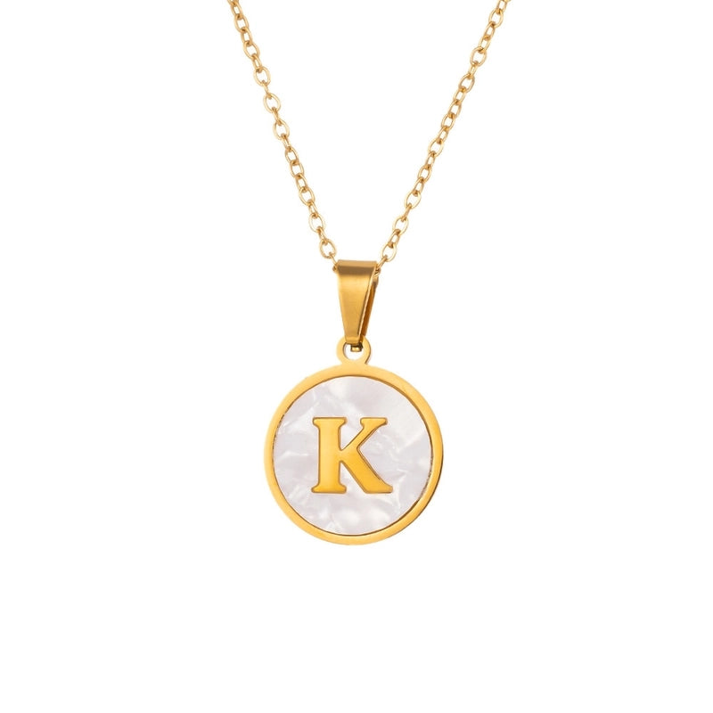 Minimalist Letter Titanium Steel Pendant Necklace