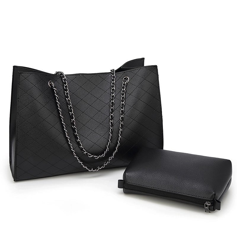 Women's Pu Leather Solid Color Streetwear Square Zipper Bag Sets