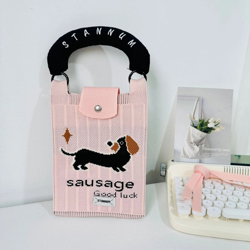 Women's Small Polyester Animal Letter Streetwear Square Magnetic Buckle Handbag