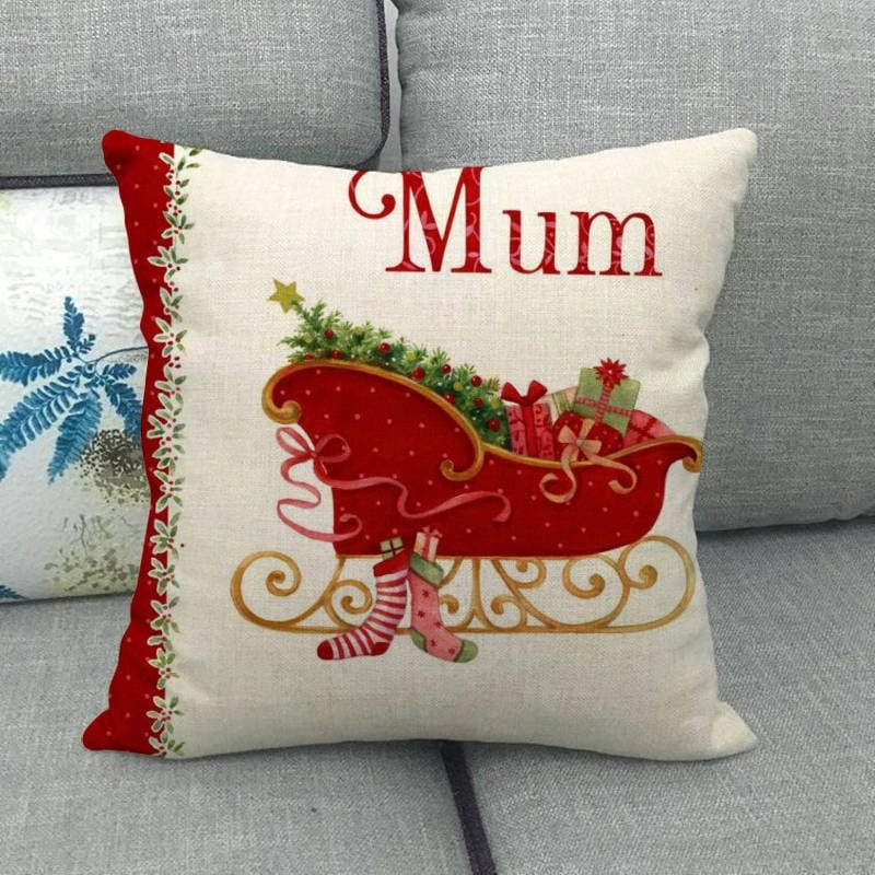Christmas Casual Cartoon Linen Pillow Cases Couch & Sofa Decor