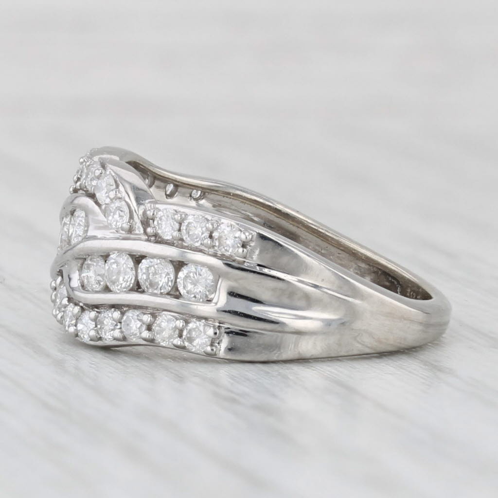 0.75ctw Diamond Woven Knot Ring 10k White Gold Size 5 With Certification