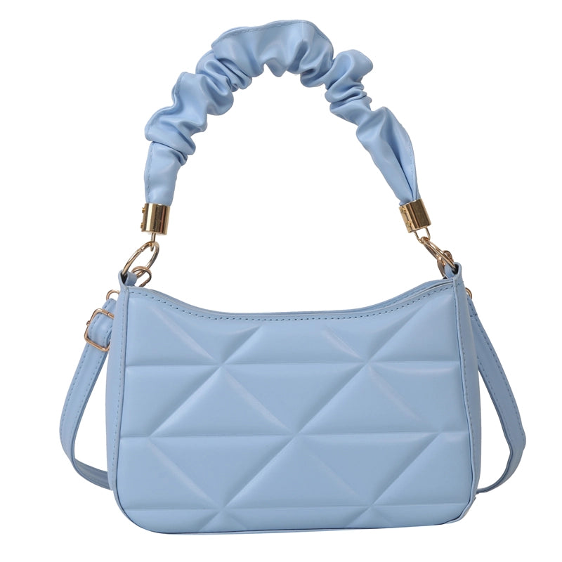 Women's Pu Leather Solid Color Cute Pillow Shape Zipper Shoulder Bag Crossbody Bag