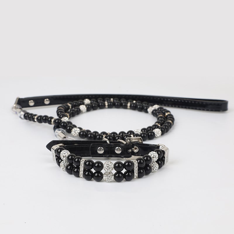 Artificial Pearl Dog Collar&Leash