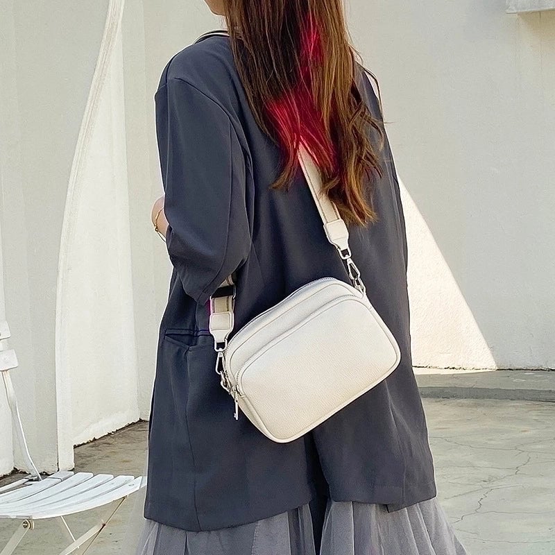 Women's All Seasons Pu Leather Solid Color Streetwear Square Zipper Square Bag