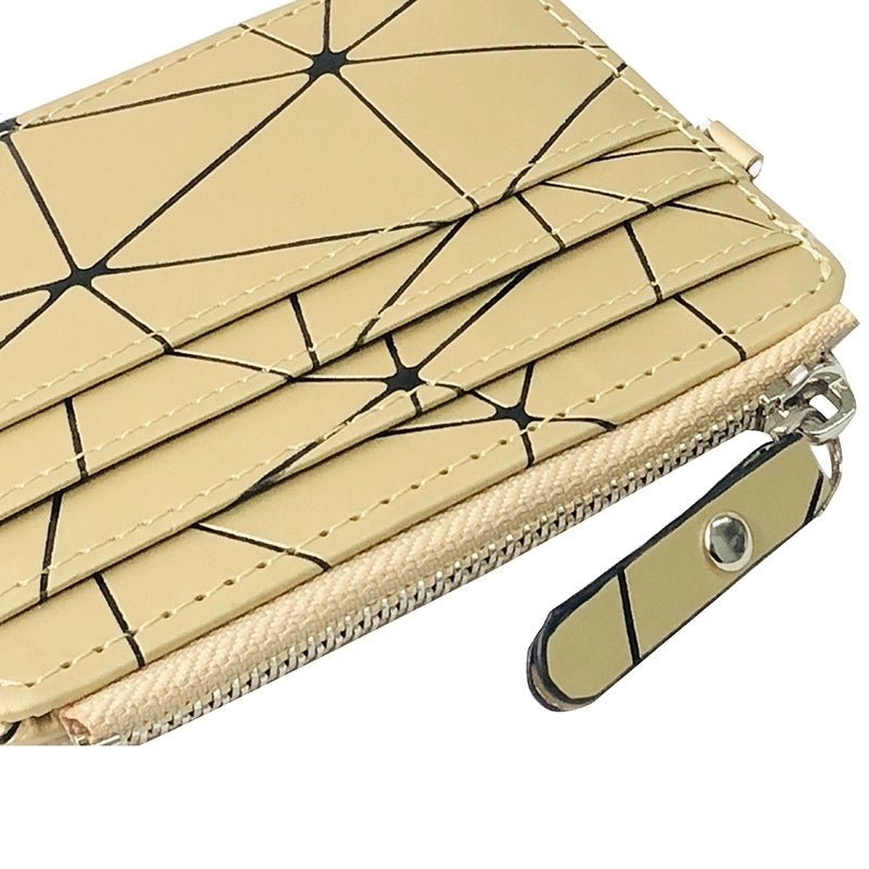 New Korean Fashion Coin Wallet Purse Checkered Coin Bag Zipper Wallet Multi-card Slot Short Card Bag
