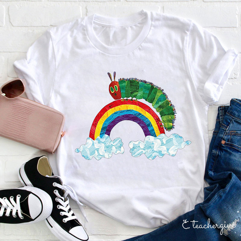 The Very Hungry Caterpillar Rainbow Teacher T-Shirt