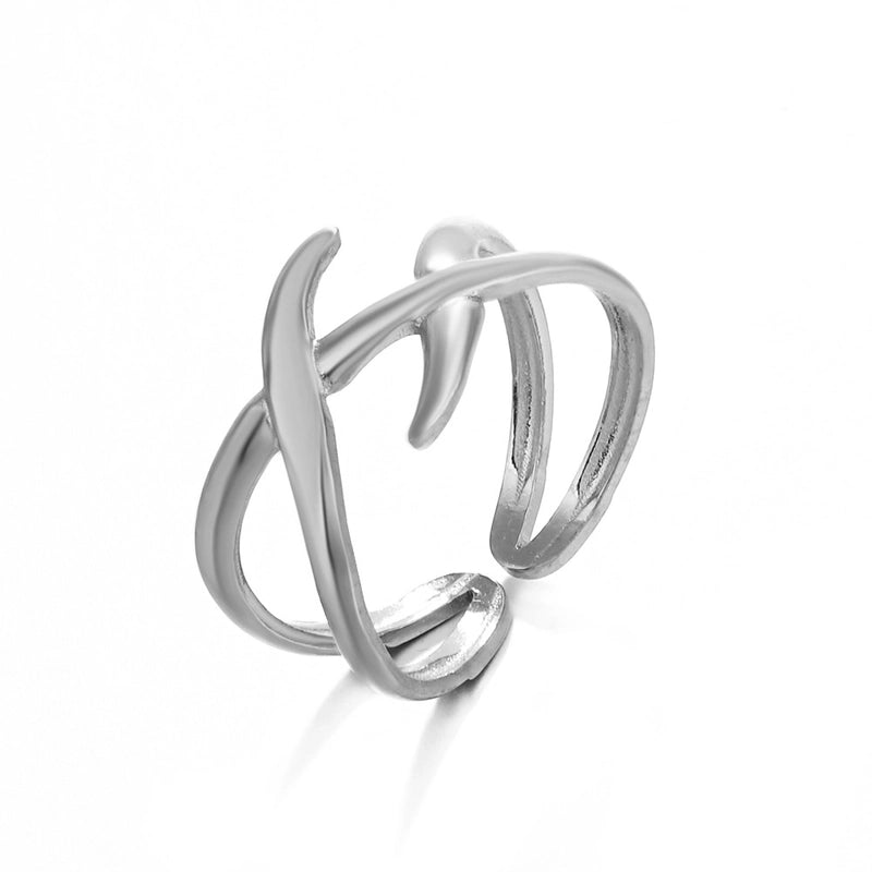 Minimalist Hand Heart Shape 304 Stainless Steel Plating Open Rings