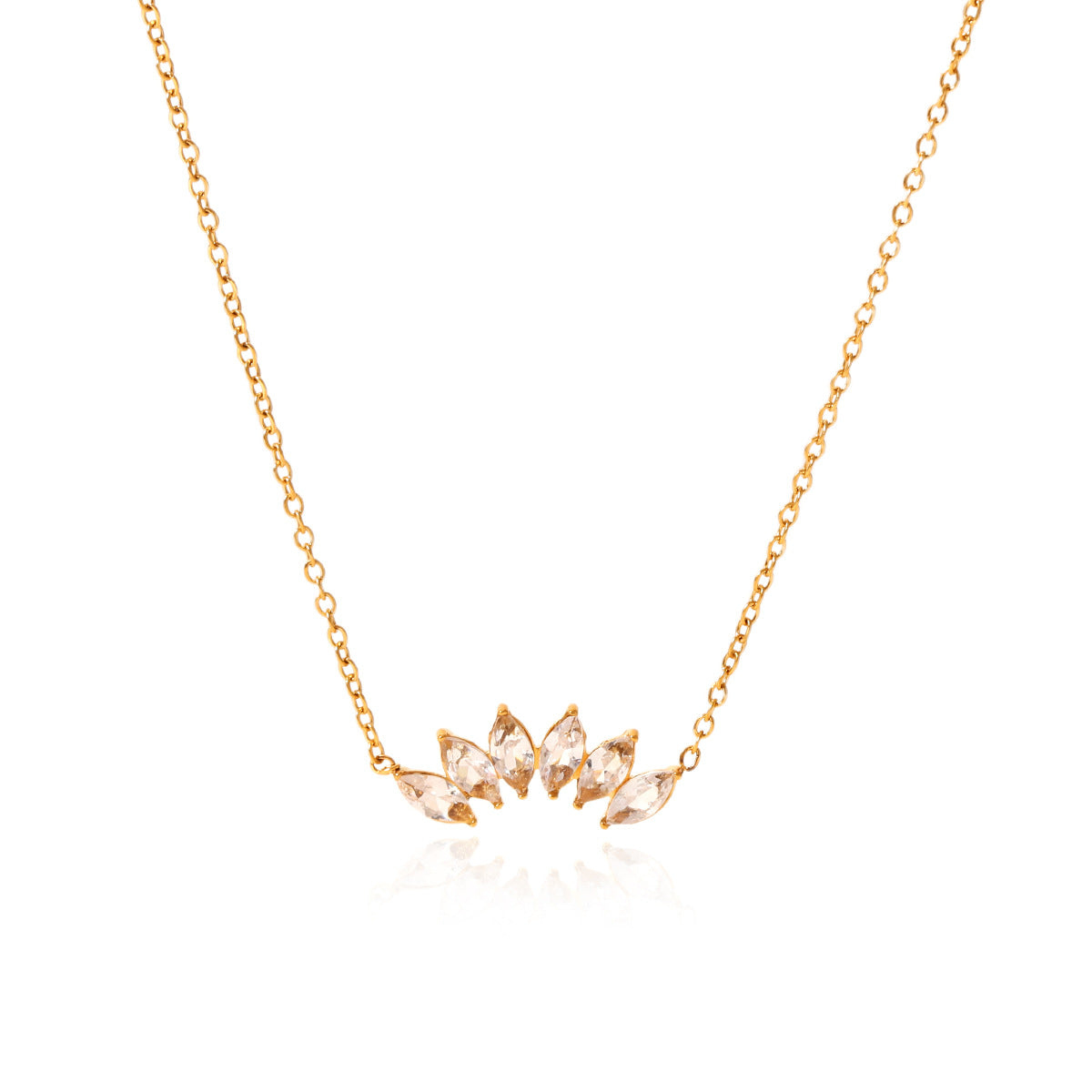 Fashion Exquisite Stainless Steel Inlaid Zircon Pendant Necklace Female Clavicle Chain Titanium Steel Necklace