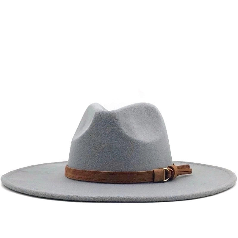 Fashion Concave Shape Wool Woolen Big Brim Jazz Hat