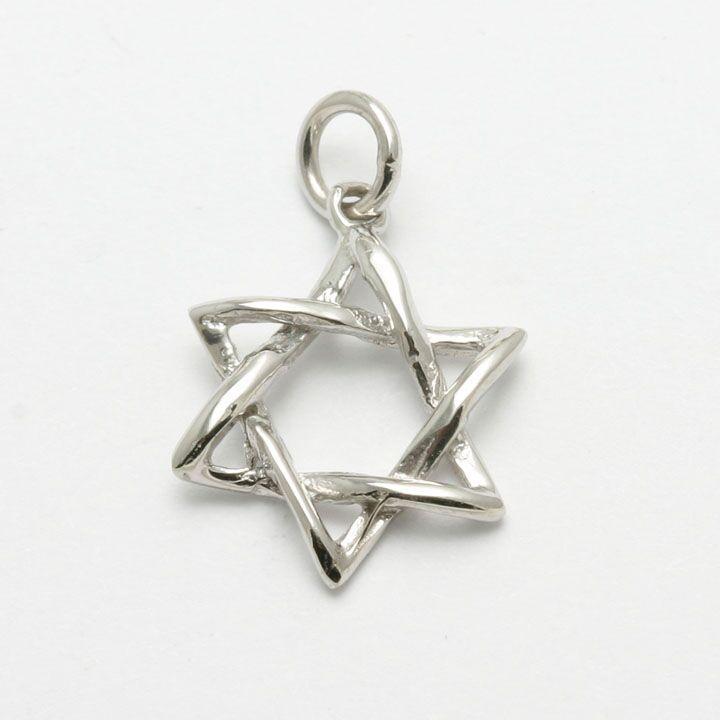 Curvy 14k Gold or White Gold Star of David Pendant