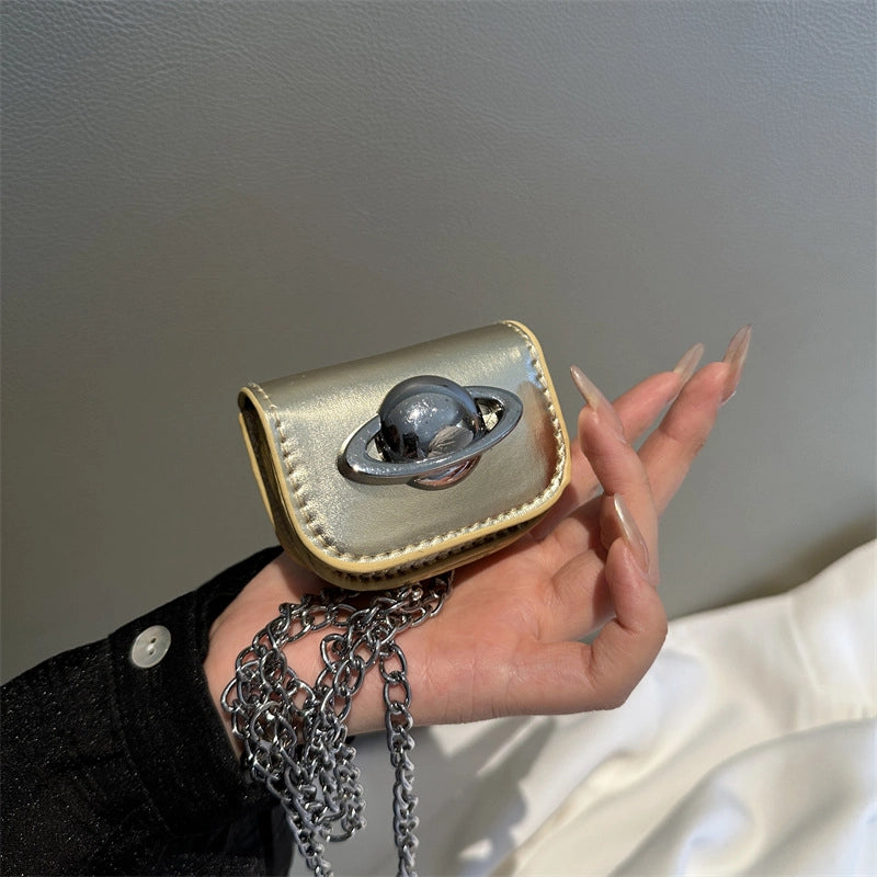 Women's Mini Pu Leather  Square Flip Cover Square Bag