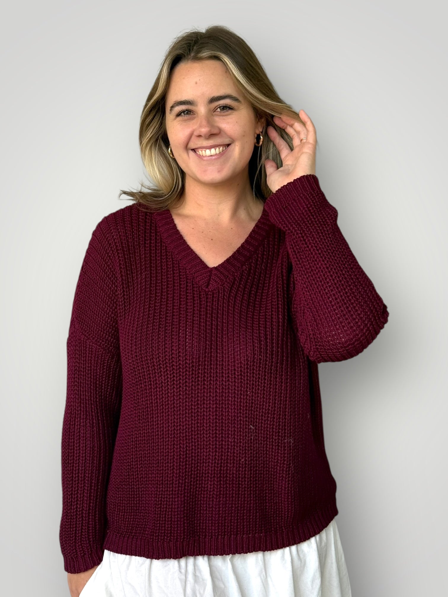 jasper cotton knit - merlot