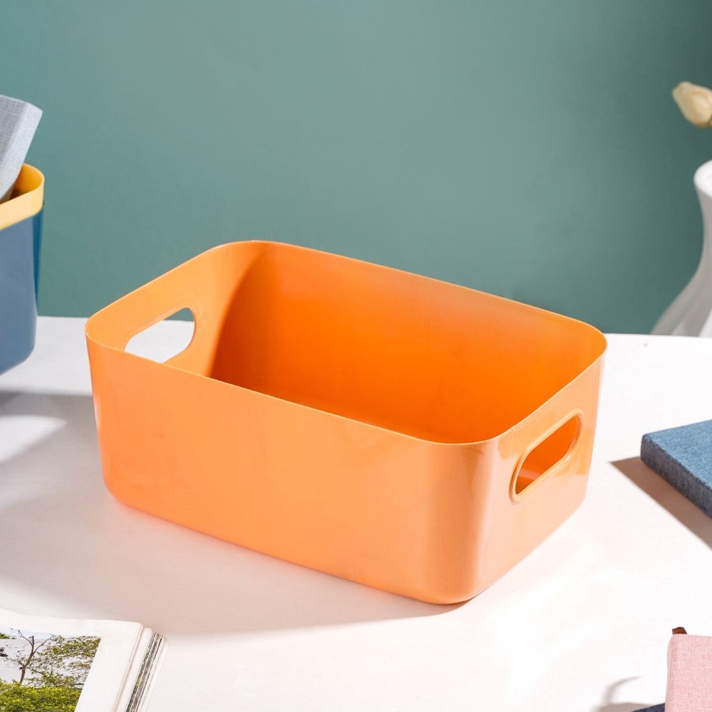 Multipurpose Storage Basket Orange Set Of 2 11 Inch
