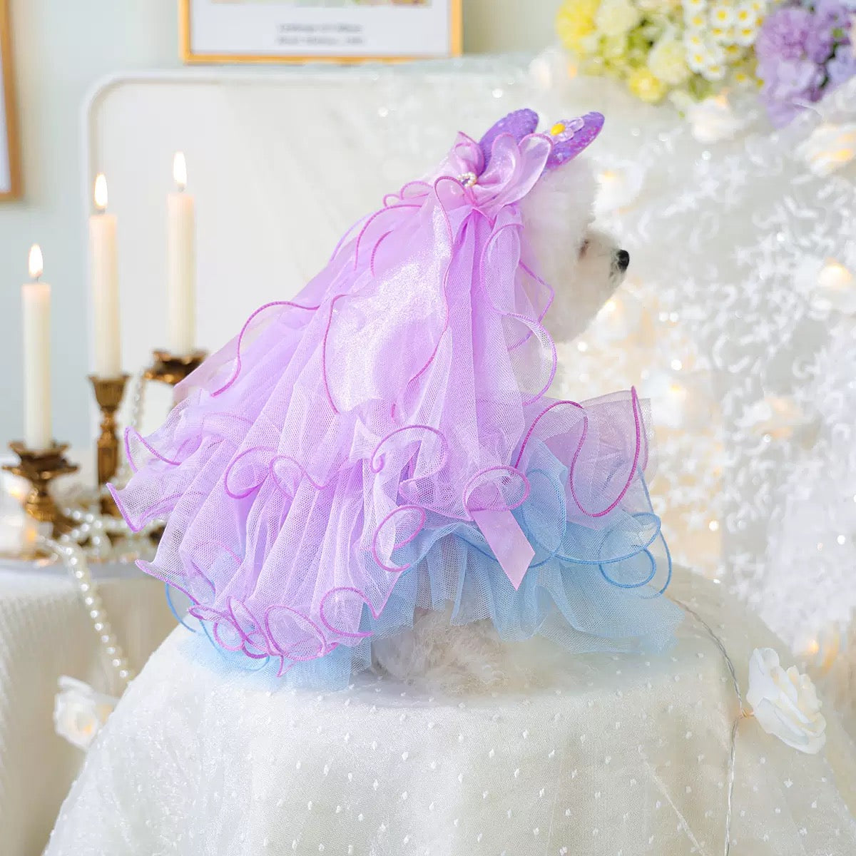 Bow/Mermaid/Ear Pattern Dog Cat Veil