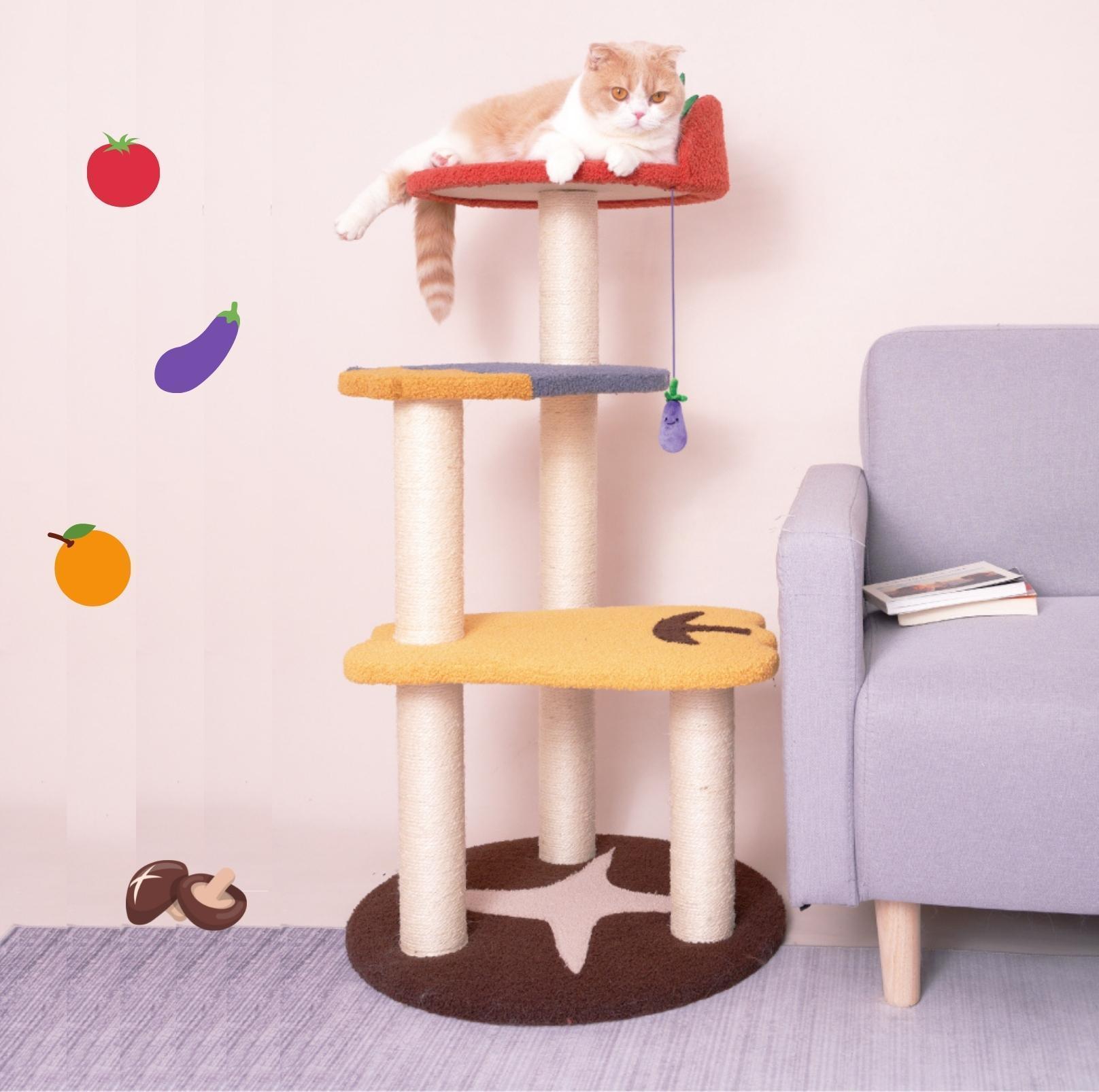 Purlab Vegetable Garden Cat Tree With Scratching Posts