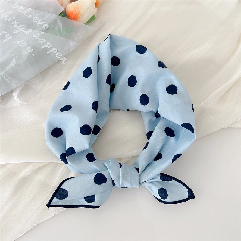 Women's Elegant Sweet Ditsy Floral Polka Dots Heart Shape Polyester Silk Scarf