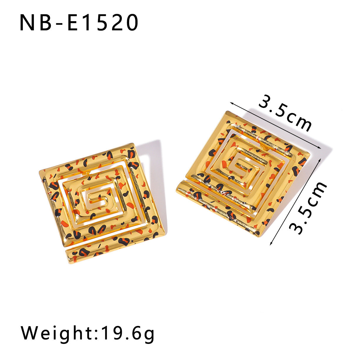 Ins Style Stainless Steel Texture Leopard Earrings Plated With 18K Gold And Diamond Retro Earrings Niche Female