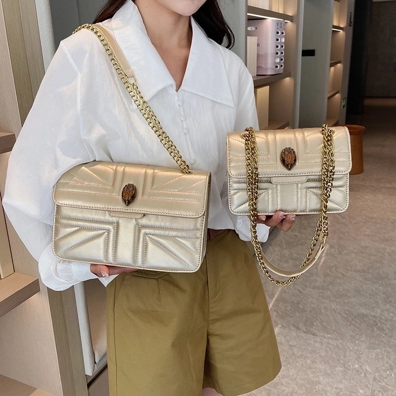 Women's Pu Leather Solid Color Elegant Square Magnetic Buckle Shoulder Bag Crossbody Bag Chain Bag