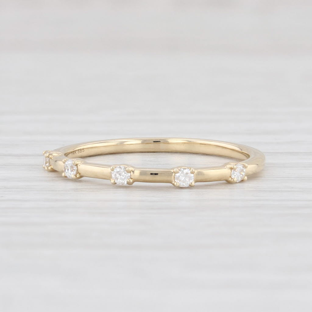 New Diamond Band 14k Yellow Gold Size 6.5 Wedding Stackable Ring