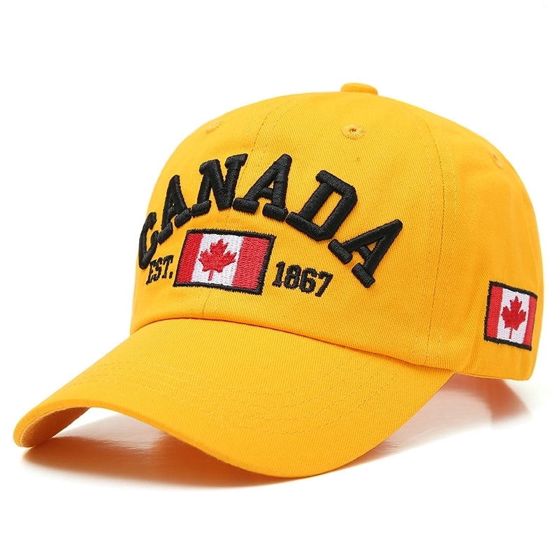 Unisex Casual Letter Maple Leaf Embroidery Curved Eaves Baseball Cap