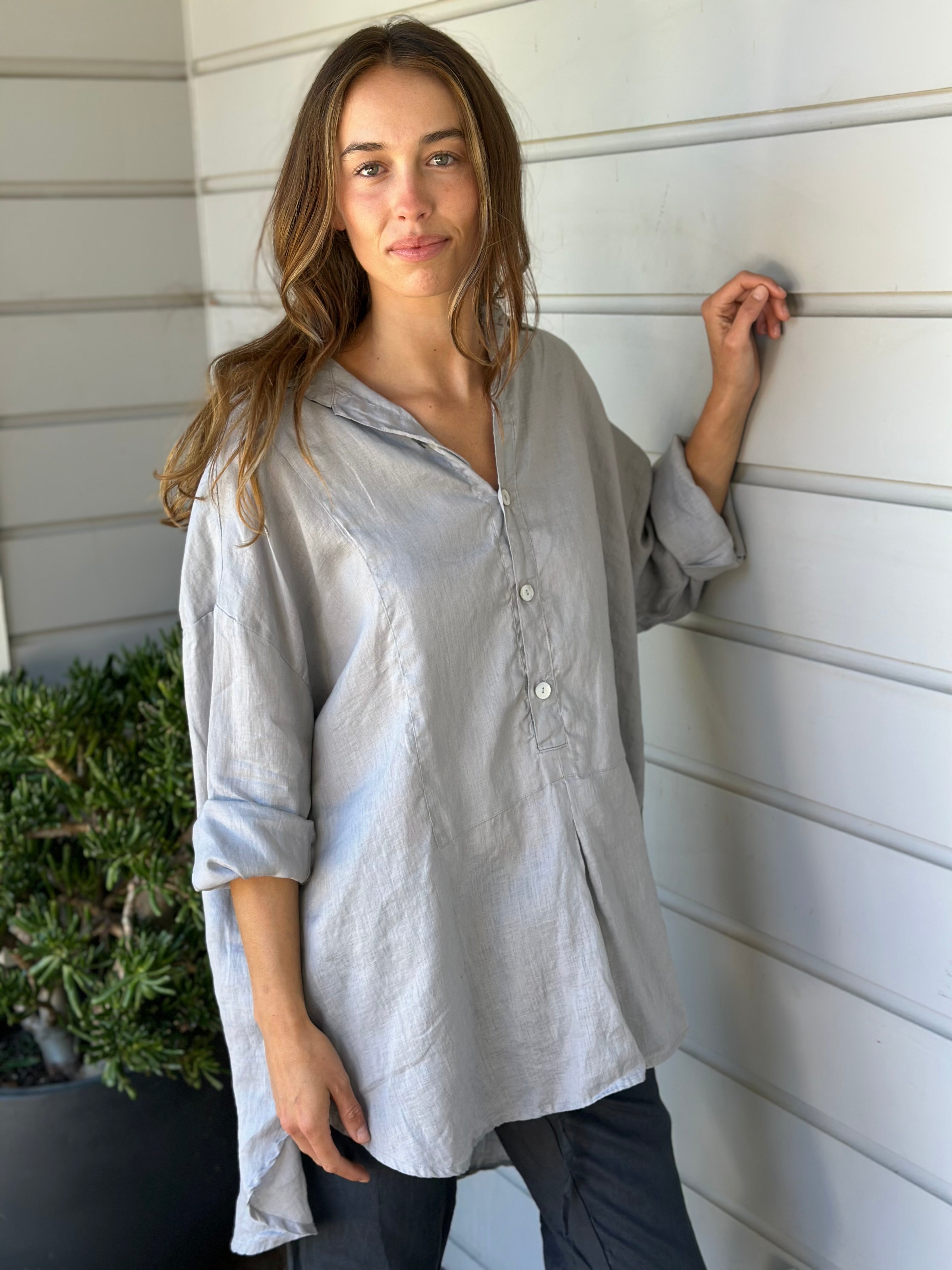 megan shirt-soft grey