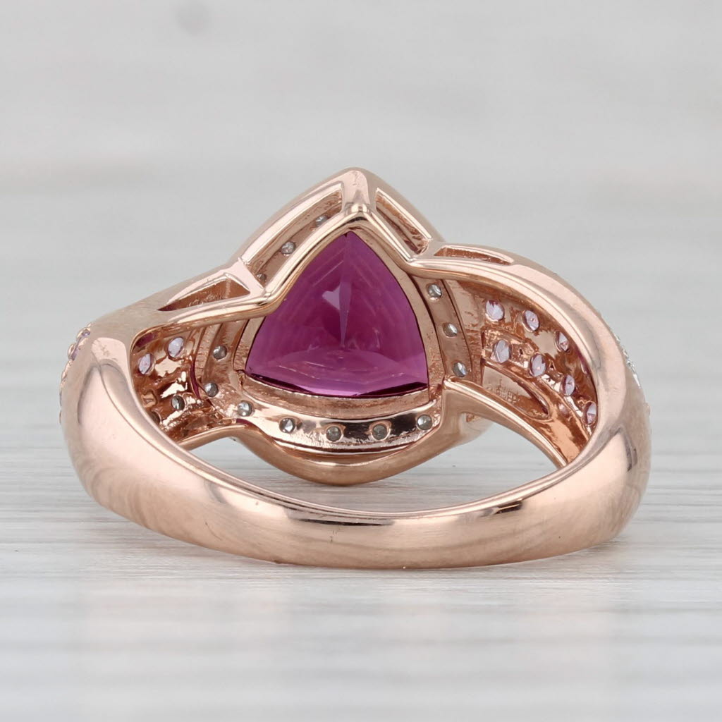 2.39ctw Garnet Pink Sapphire Diamond Halo Ring 10k Rose Gold Size 5