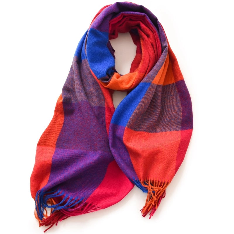 Women's Minimalist Color Block Polyester Printing Scarf