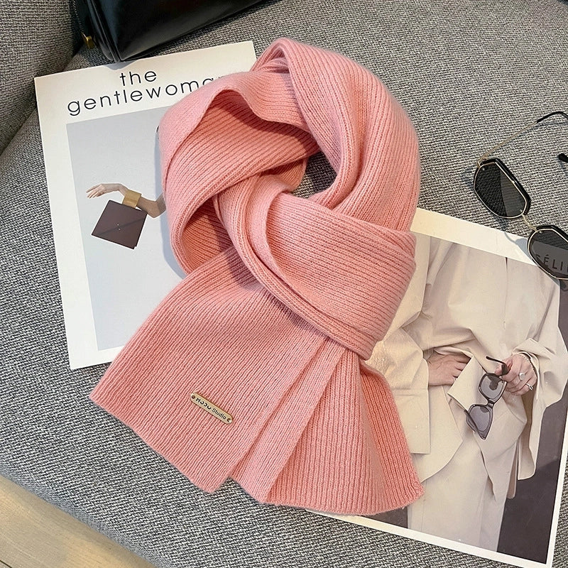 Unisex Elegant Business Basic Solid Color Fleece Scarf