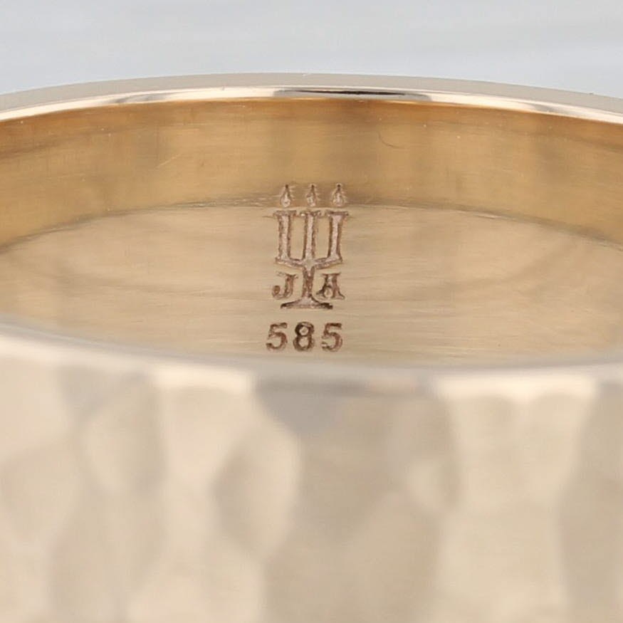 James Avery Amore Band 14k Yellow Gold Hammered Finish Wedding Ring Size 10