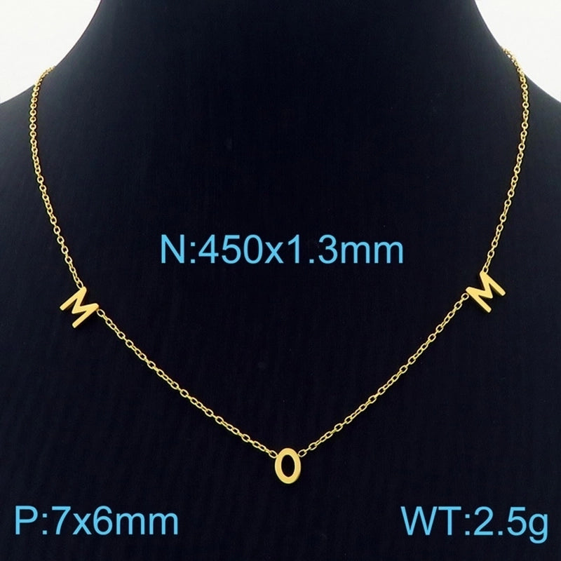 Minimalist Letter Titanium Steel 18K Gold Plated Plating Necklace