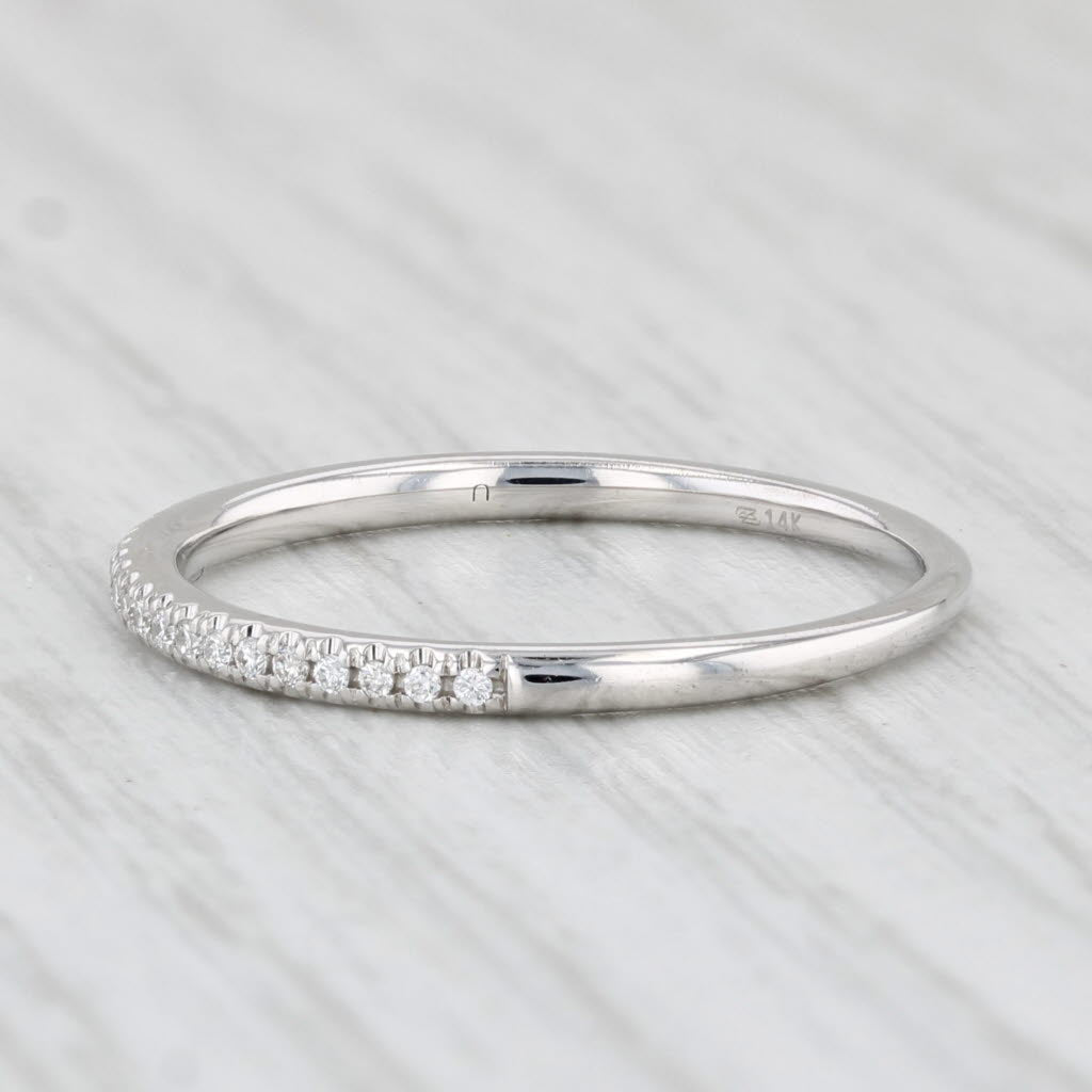 0.12ctw Diamond Wedding Band 14k White Gold Stackable Ring Size 8.25