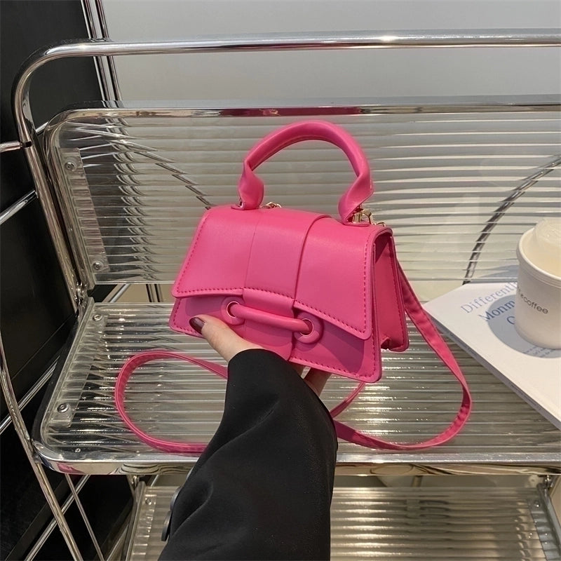 Women's Medium Pu Leather Solid Color Vintage Style Classic Style Flip Cover Crossbody Bag