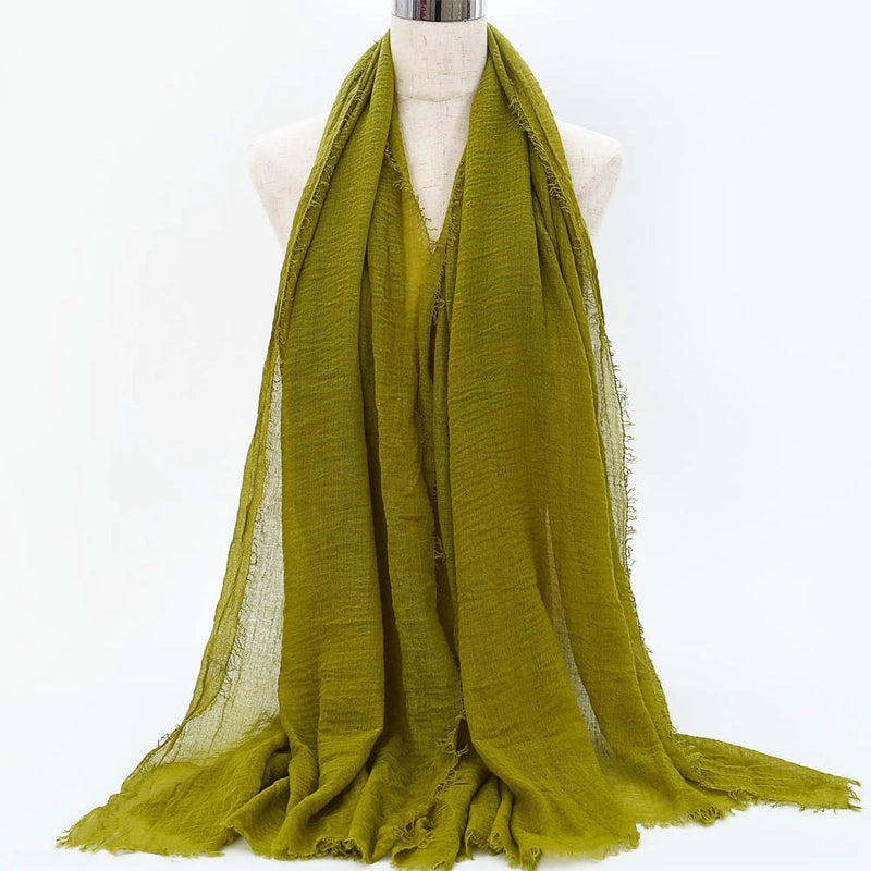 Women's Elegant Minimalist Solid Color Cotton Shawl