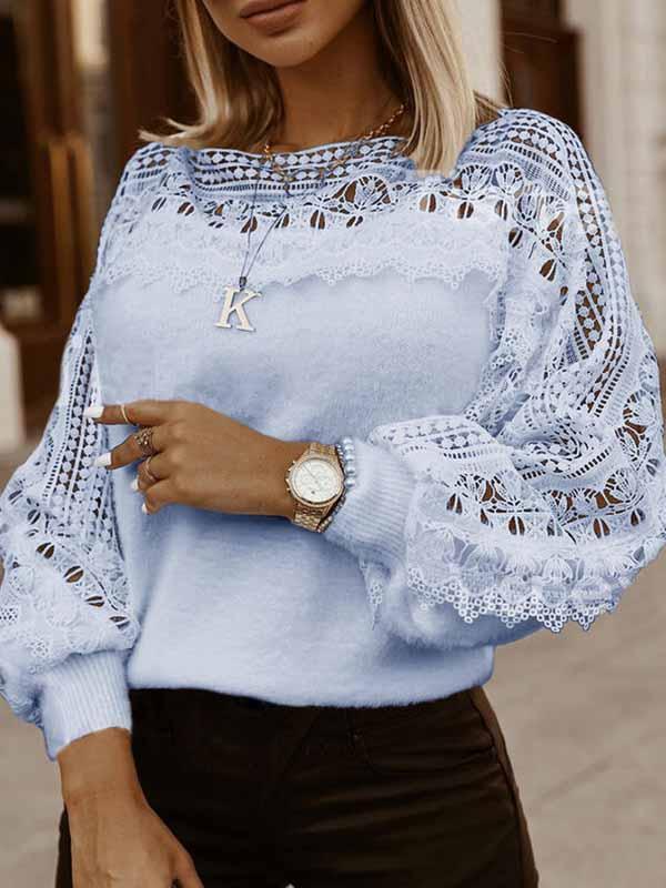 Round Neck Cutout Sweater