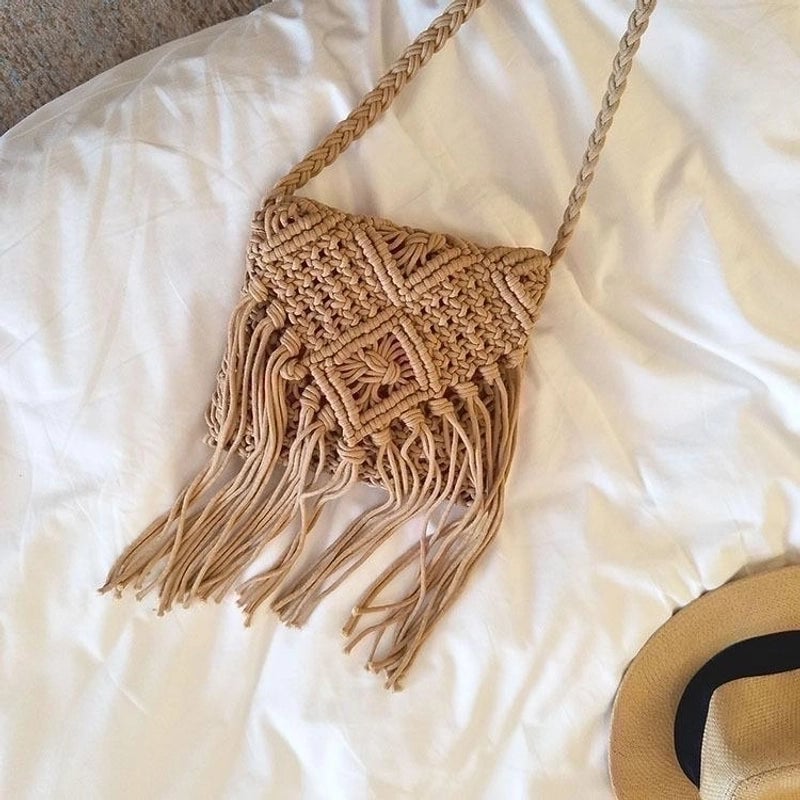 Women's Small Straw Square Bag Crossbody Bag Shoulder Bag