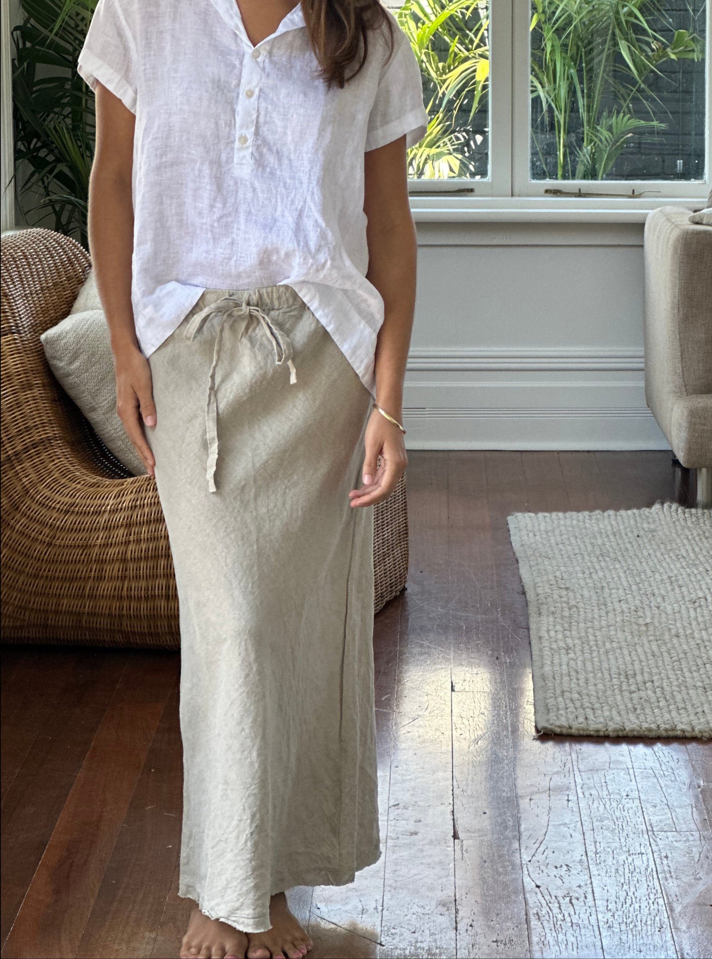 anthea skirt-natural linen