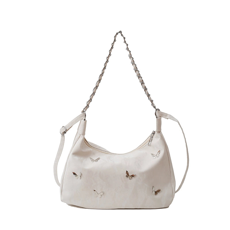 Women's Pu Leather Solid Color Streetwear Square Zipper Shoulder Bag Crossbody Bag