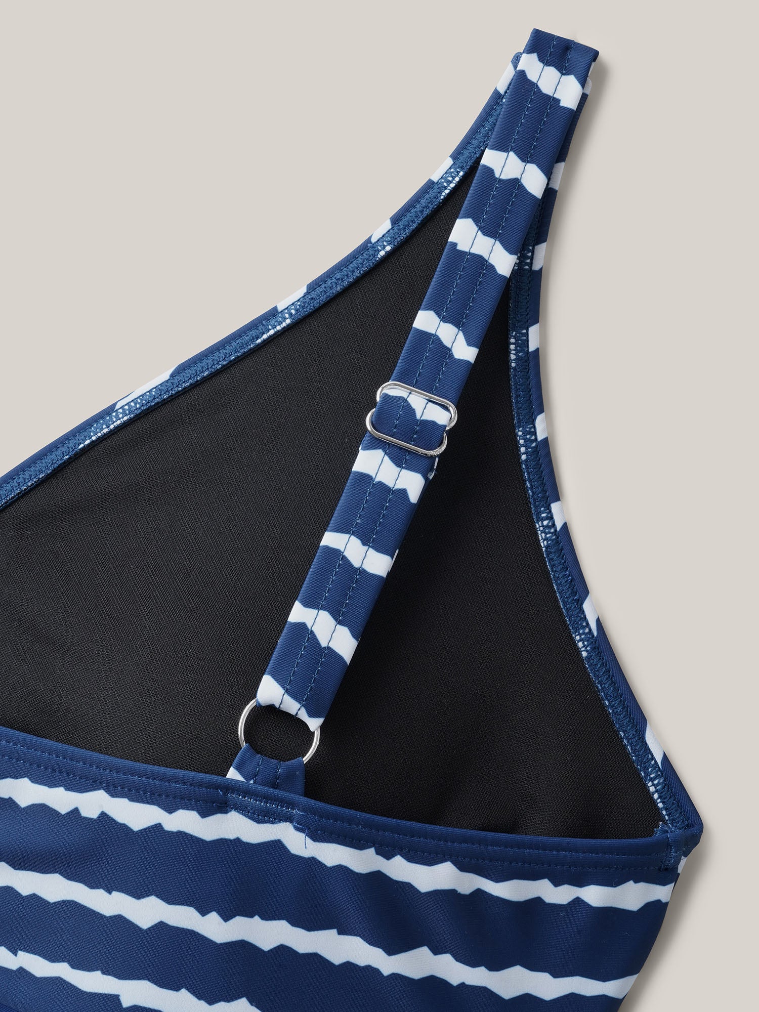 Stripes Spliced Ruched Swim Tankini