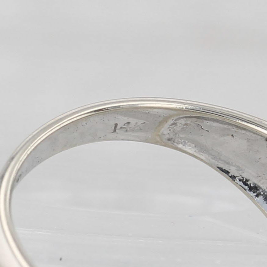 1.05ctw Blue Sapphire Diamond Woven Ring 14k White Gold Size 7.25