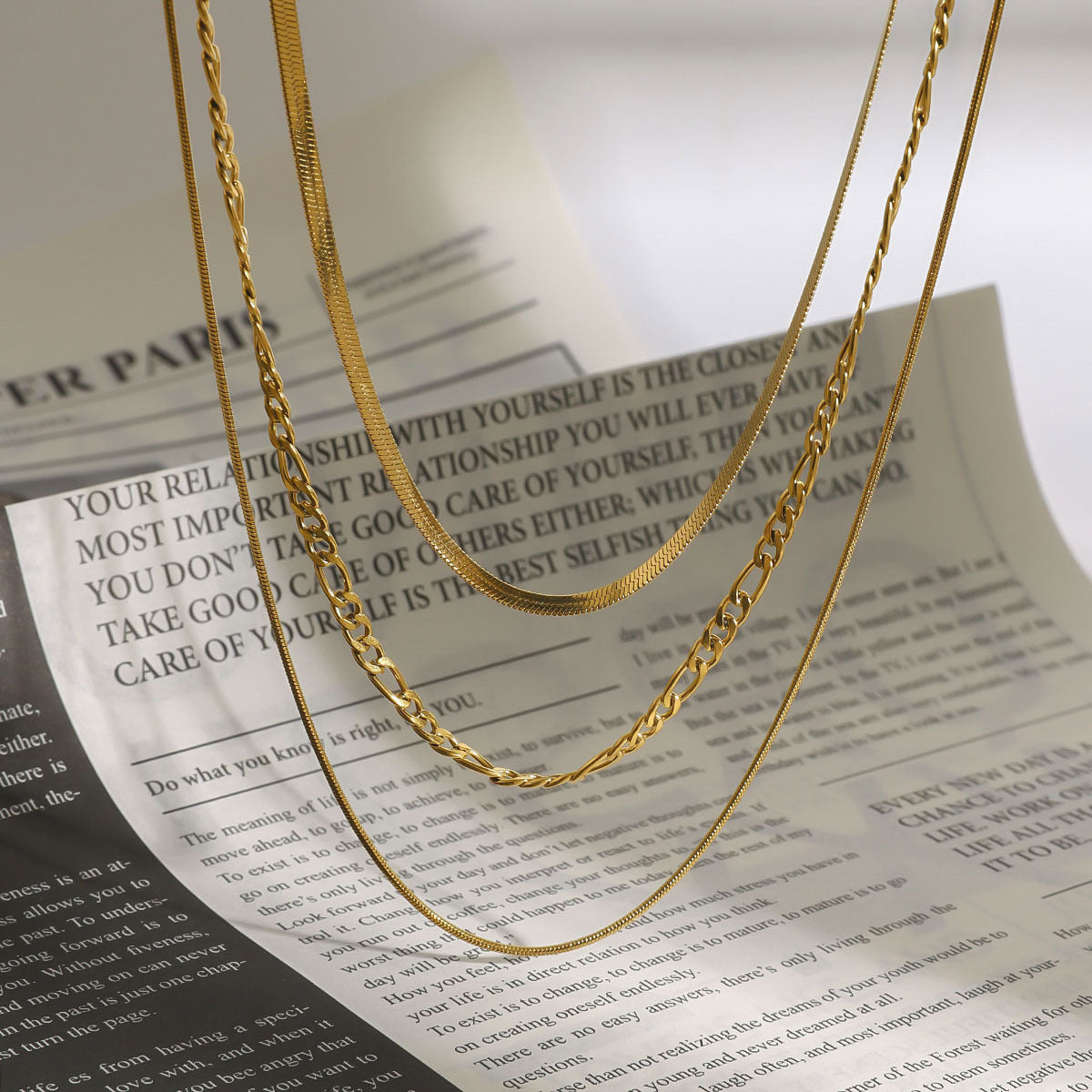 Stainless Steel Stacking Necklace Titanium Steel Jewelry Clavicle Chain